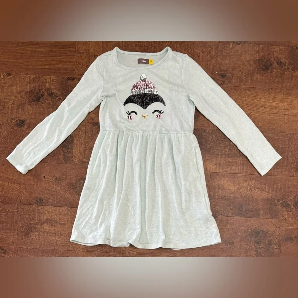 Rumi+Ryder girls sequin penguin dress Sz medium 8/10